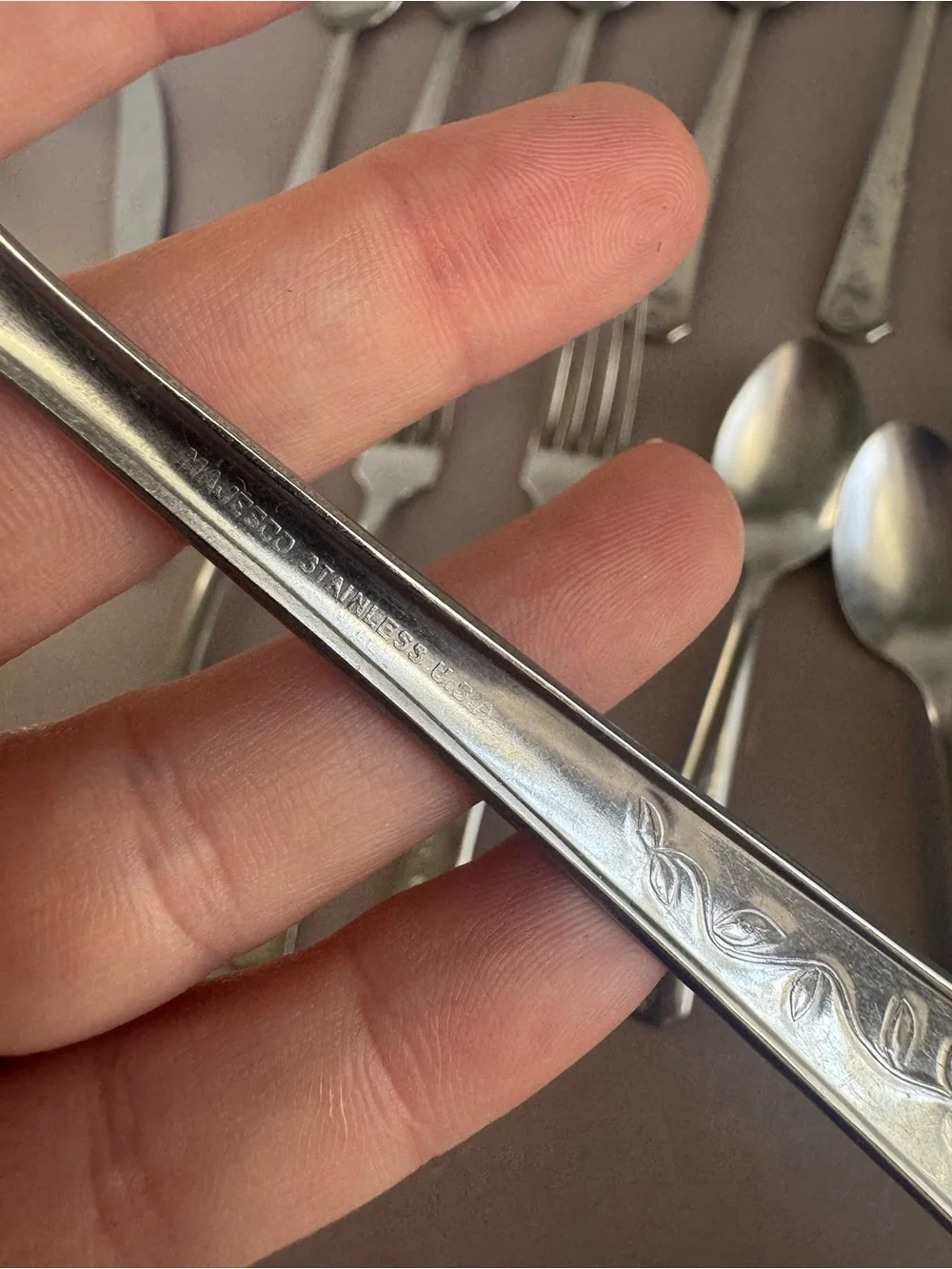Magesco Stainless Steel Floral-Handle Flatware Set - Silver